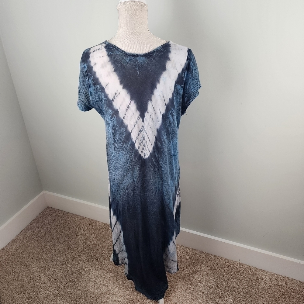 Jessica Taylor Women's Tie Dye Boho Round Hem Shift Midi Dress Size 2X - Picture 7 of 8